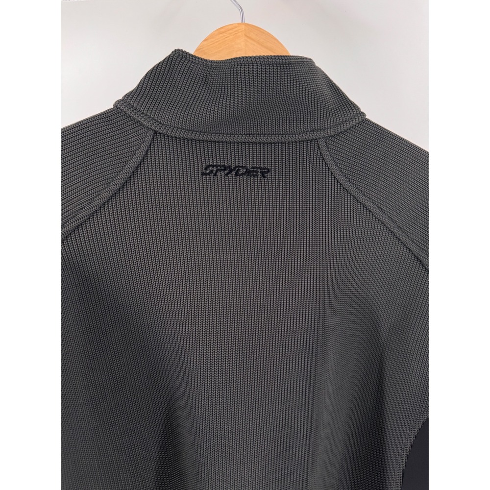 Spyder Quarter Zip Pullover Mens Large Grey Performance Fleece Sweater - Picture 6 of 8